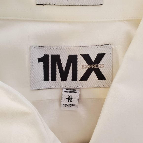 Mens Express XL 17-17 1/2 1MX Extra Slim Fit button down White - Picture 3 of 3